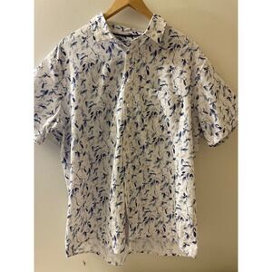 Apt 9 Men's Size XL Standard Fir Leaf‎ Print Short Sleeve Button Down Shirt